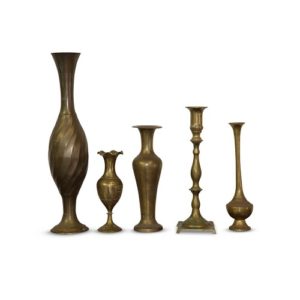 assorted brass vases