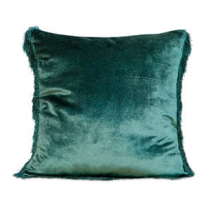 cushion green velvet fringe