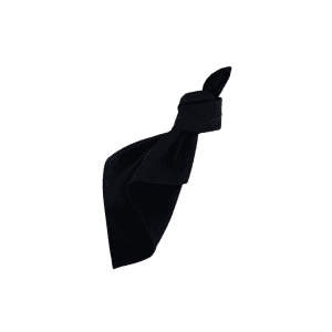 Napkin l Black—a stylish black fabric napkin, neatly knotted and shown on a white background—ideal for enhancing the elegance of your luxury wedding or special event hire.