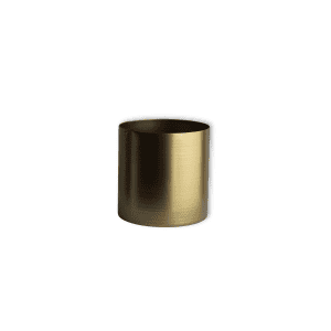 The Floral Vase l Brass Table Pot is a cylindrical, brushed brass table pot with an open top, centered on a white background—perfect as a modern floral vase.